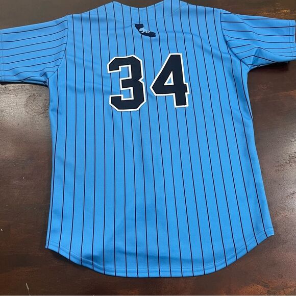 ZT prospects baseball Blue Striped full button Jersey CA old school - Picture 2 of 16